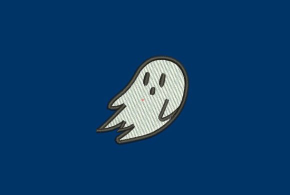 Flying Cute Ghost Embroidery