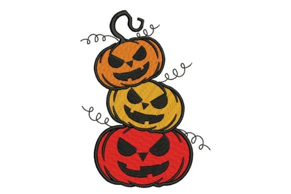 Halloween Pumpkins Embroidery Design