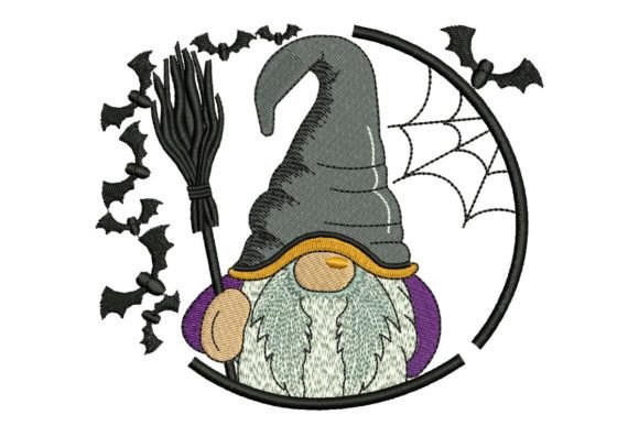 Halloween Wreath Gnome Embroidery
