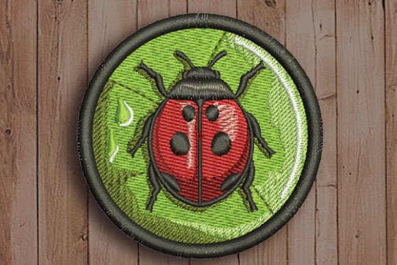 Ladybug in Circle: A Seasonal Embroidery Gem