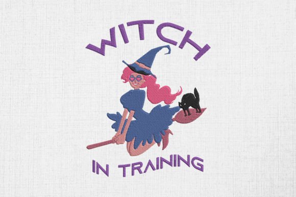 Witch in Training Embroidery Design